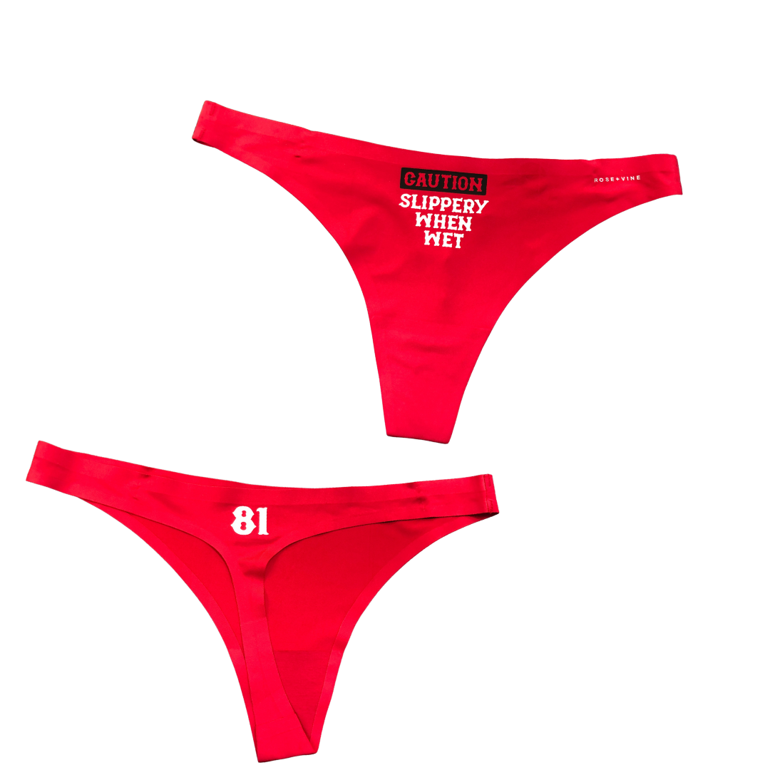 Haney Support 81 Slippery When Wet G-String Red – Haney Hawgs