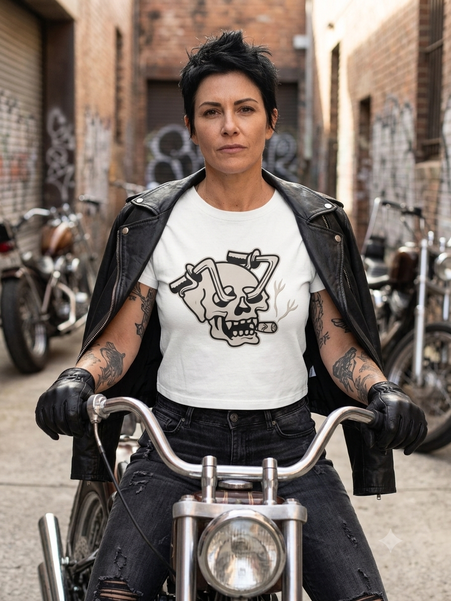 Bad to the Bone Skull Crop Top