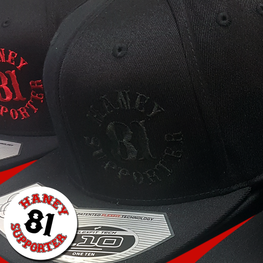 Official Hells Angels Haney 81 Supporter Black on Black Ball Cap