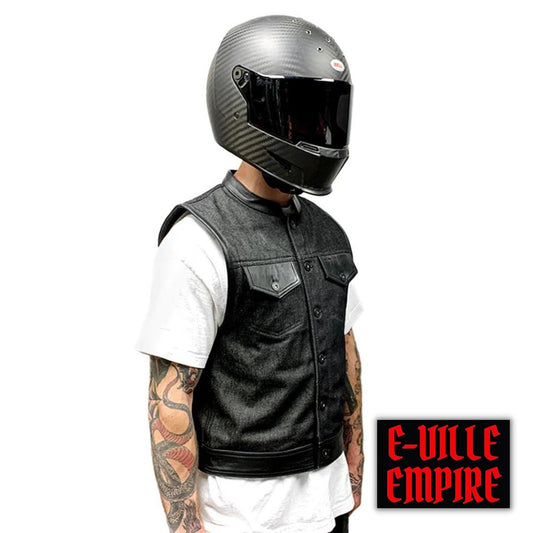 E-Ville Empire Bootlegger Vest - Black Denim