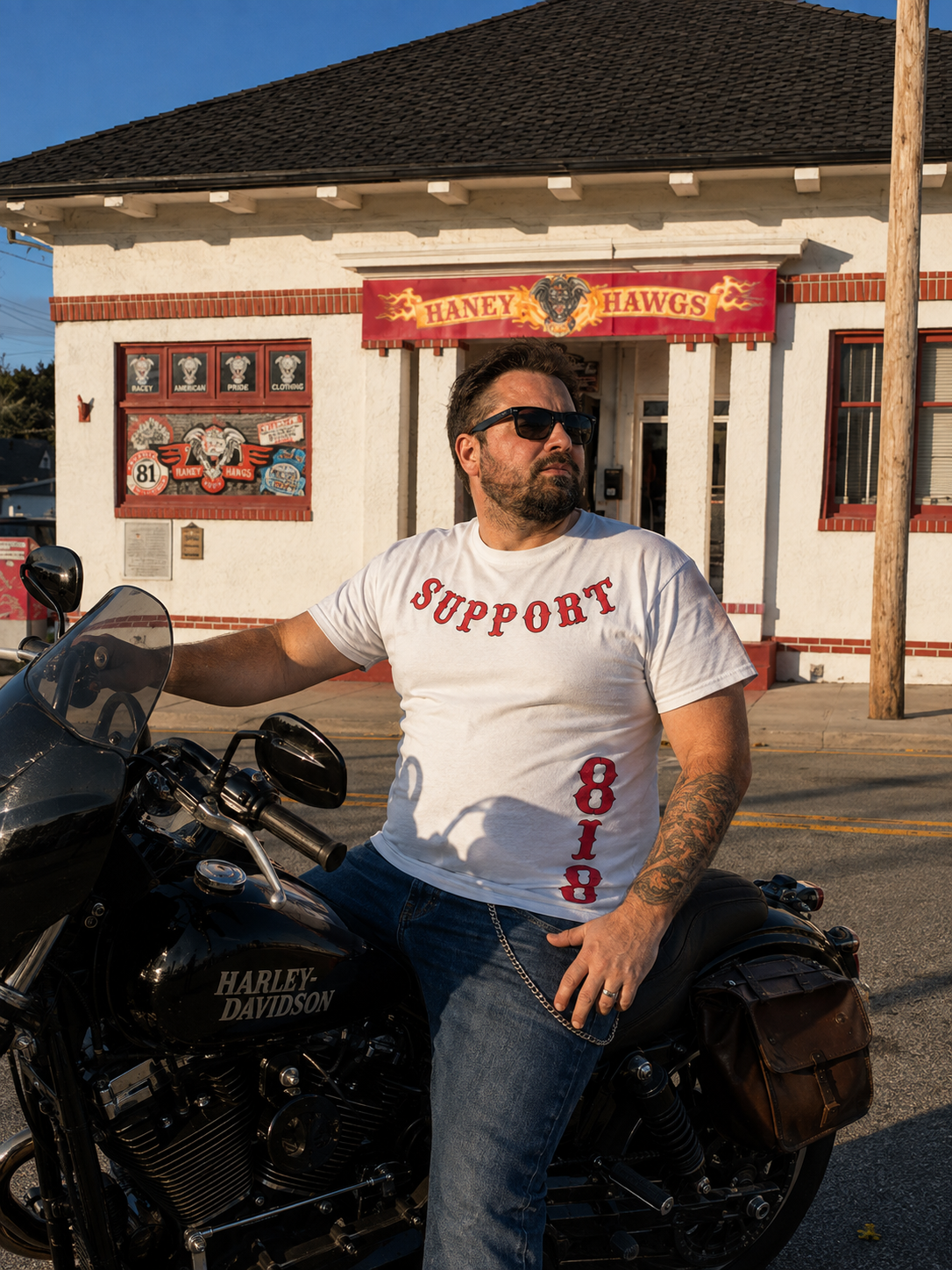 818 Hells Angels Haney Support 81 White T-Shirt