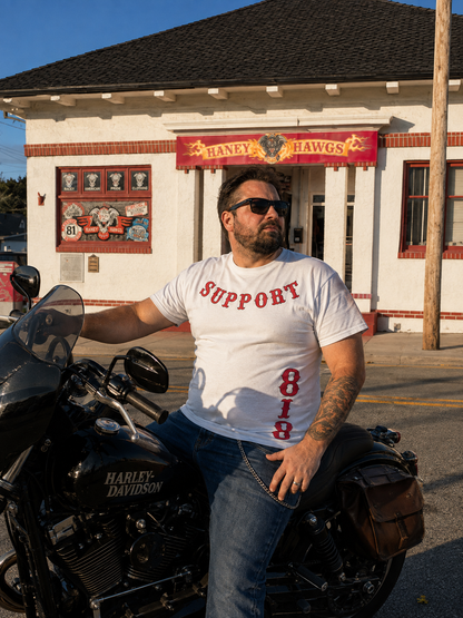 818 Hells Angels Haney Support 81 White T-Shirt