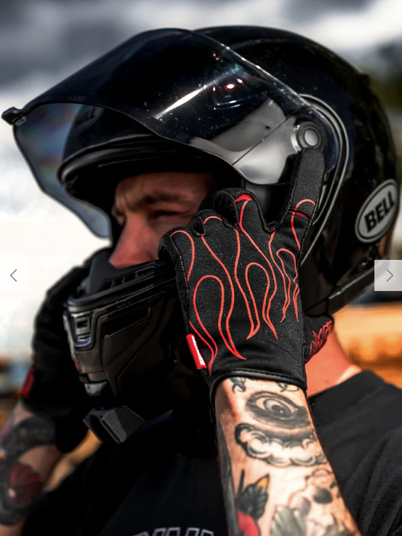 Combustion SMX Gloves - Red Pinstripe Flame