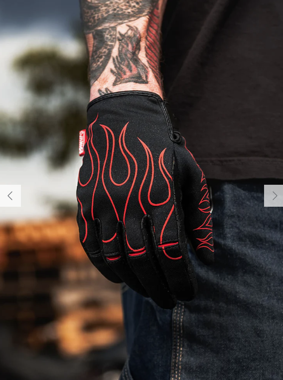 Combustion SMX Gloves - Red Pinstripe Flame