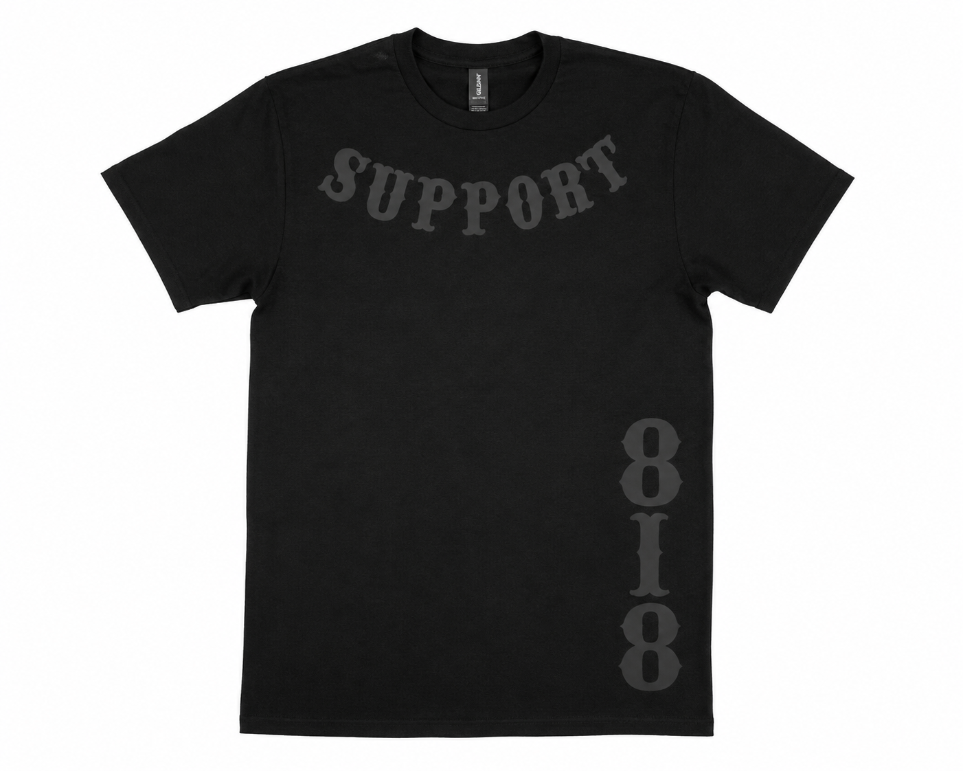 818 Hells Angels Haney Support 81 Black on Black T-Shirt