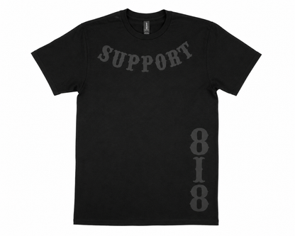 818 Hells Angels Haney Support 81 Black on Black T-Shirt