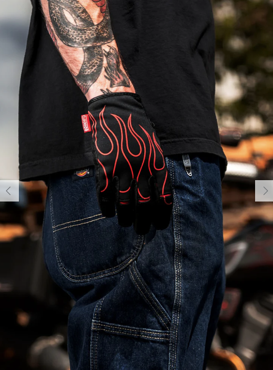 Combustion SMX Gloves - Red Pinstripe Flame