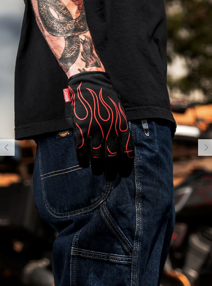 Combustion SMX Gloves - Red Pinstripe Flame