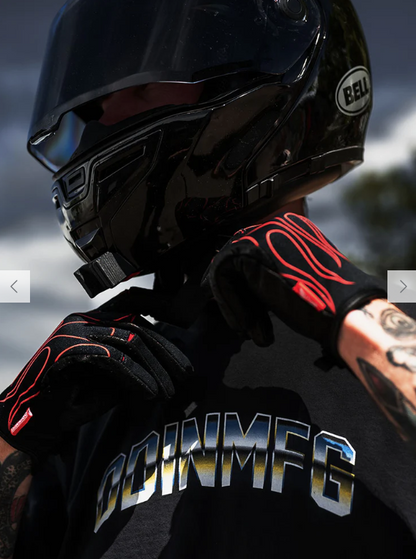 Combustion SMX Gloves - Red Pinstripe Flame