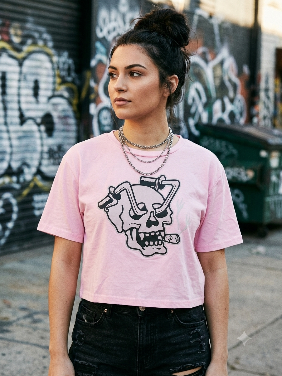 Bad to the Bone Skull Crop Top