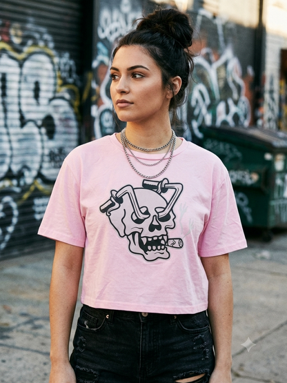 Bad to the Bone Skull Crop Top