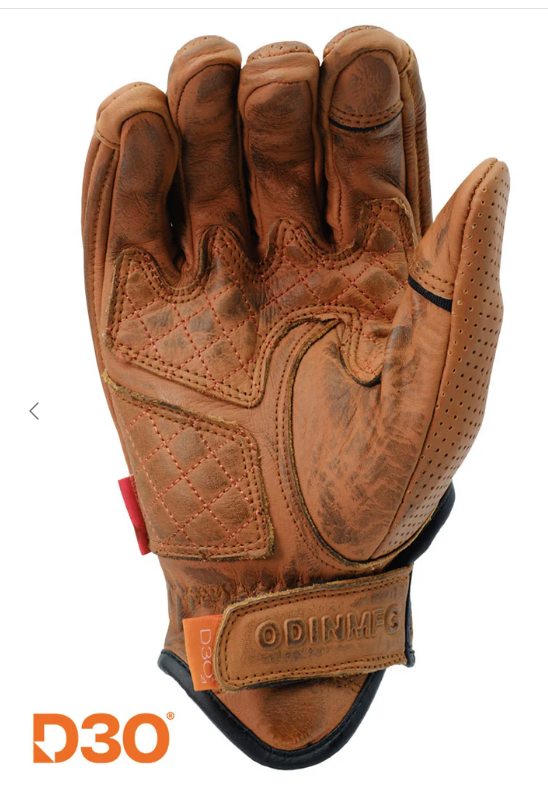 D3O Heavy Hitters Motorcycle Gloves - Wax Brown Perforated