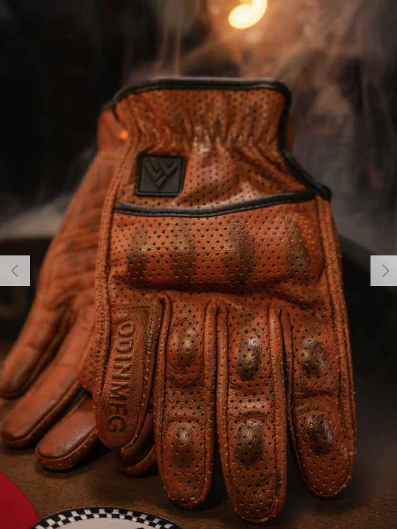D3O Heavy Hitters Motorcycle Gloves - Wax Brown Perforated