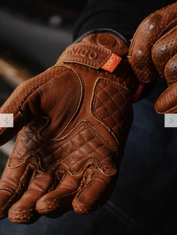 D3O Heavy Hitters Motorcycle Gloves - Wax Brown Perforated