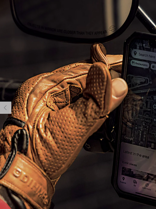 D3O Heavy Hitters Motorcycle Gloves - Wax Brown Perforated