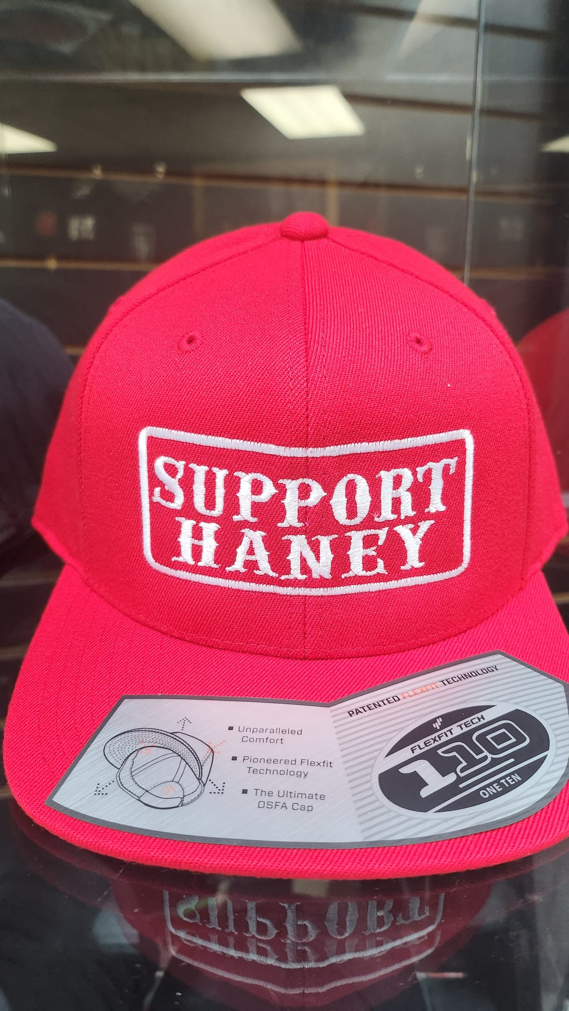 Haney 81 Supporter White on Red Ball Cap