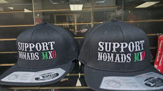 Mexico Nomads Support 81 White on Black Ball Cap