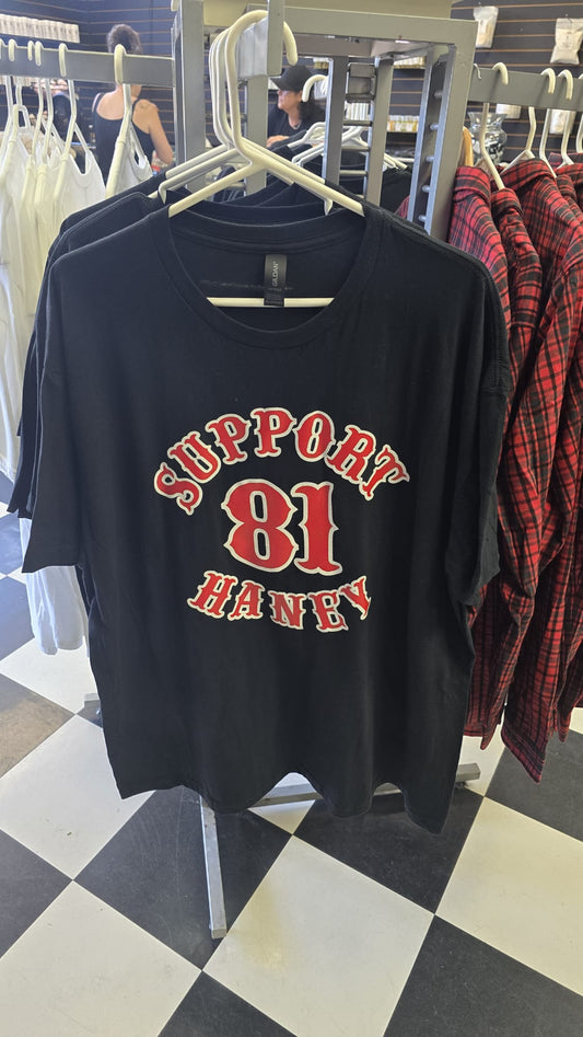 Hells Angels Haney Support 81 Red on Black T-Shirt