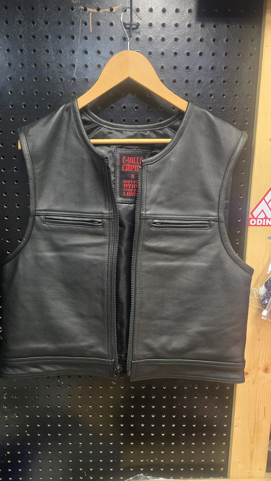 Don't Fear Dying Fear Not Living Club Style Leather Vest - e-Ville Empire