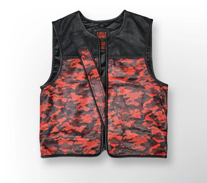 Black and Red camo perforated Vest - e-Ville Empire