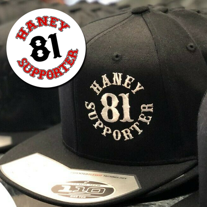Official Hells Angels Haney 81 Supporter White on Black Ball Cap